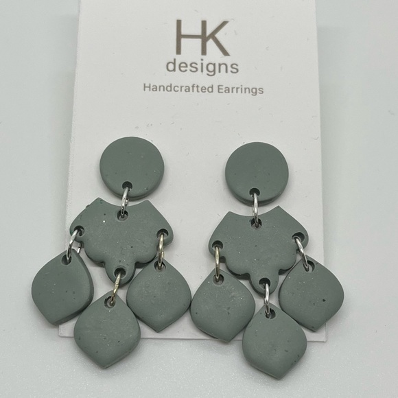 Handmade Clay Dangle Earrings - Picture 3 of 11